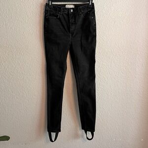 FREE PEOPLE‎ HIGH RISE STIRRUP SKINNY JEANS BLACK WOMEN'S SIZE 27